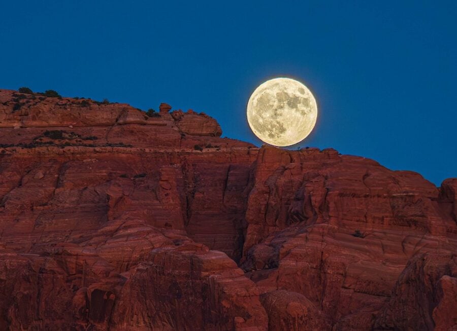 Moab moon at night
