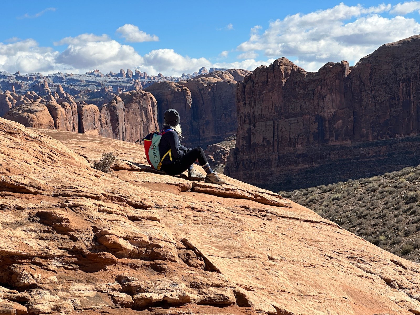 Woman taking in the views of a canyon.