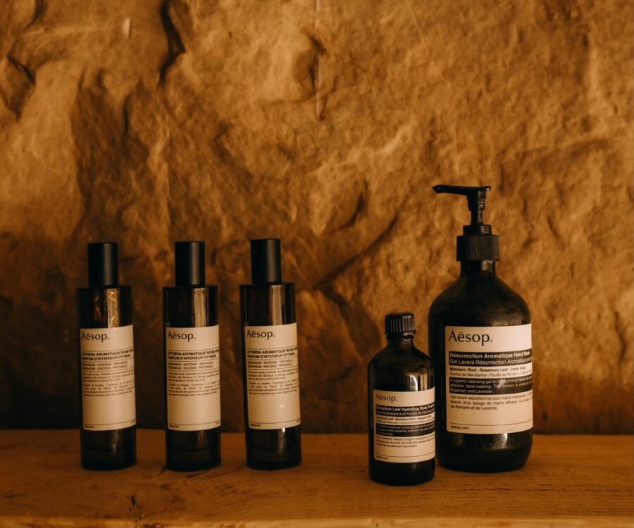 Massage oils in ULUM Moabs massage cave.