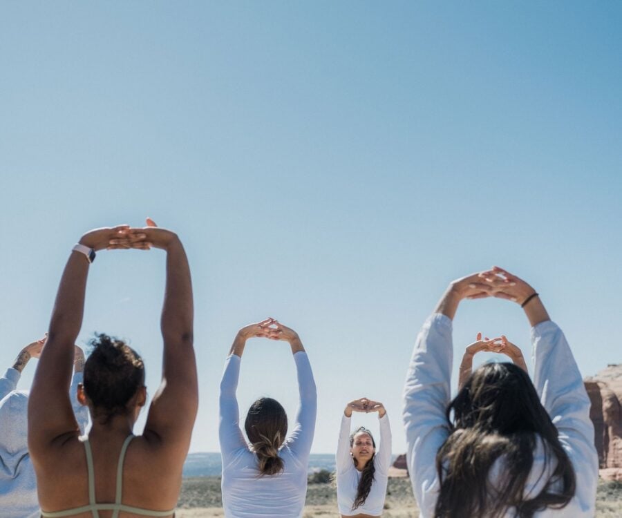 Group yoga at ULUM Moab.