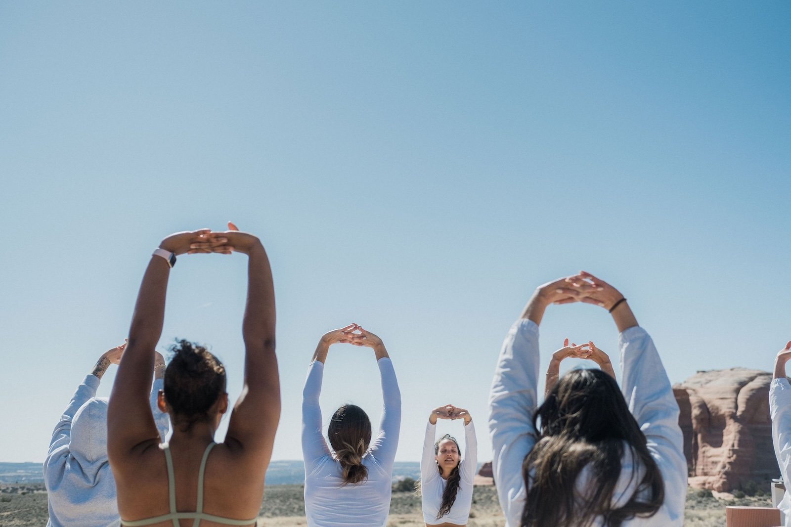 Group yoga at ULUM Moab.