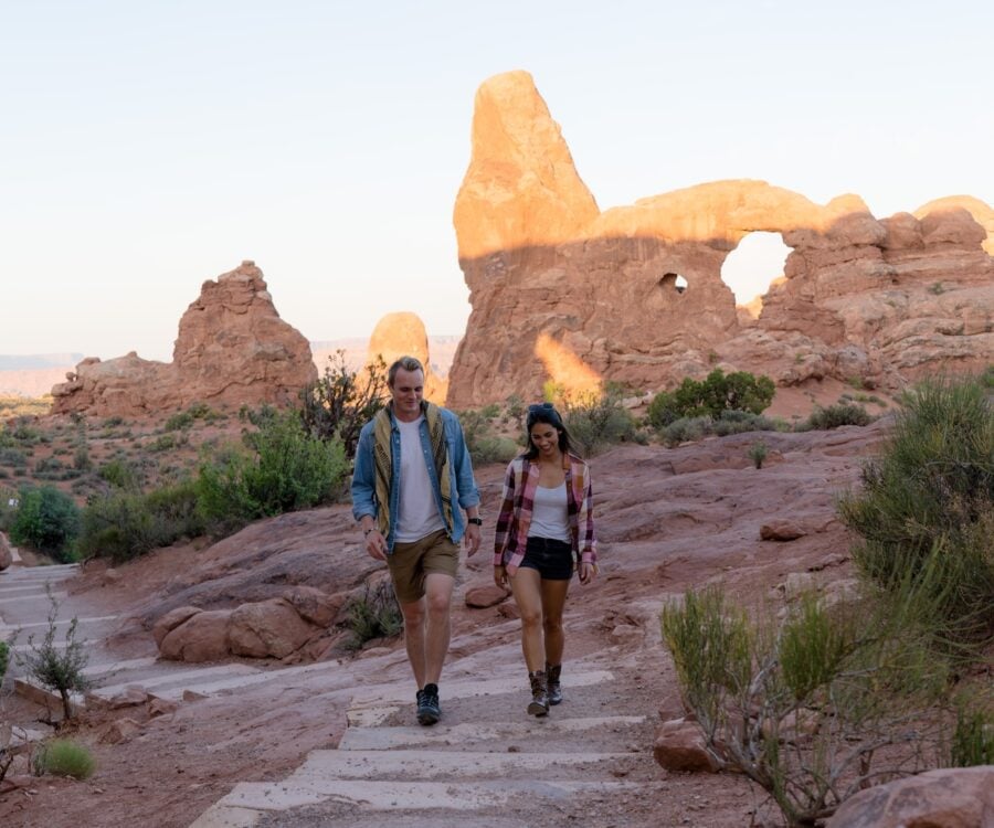 People on a walk near ULUM Moab.