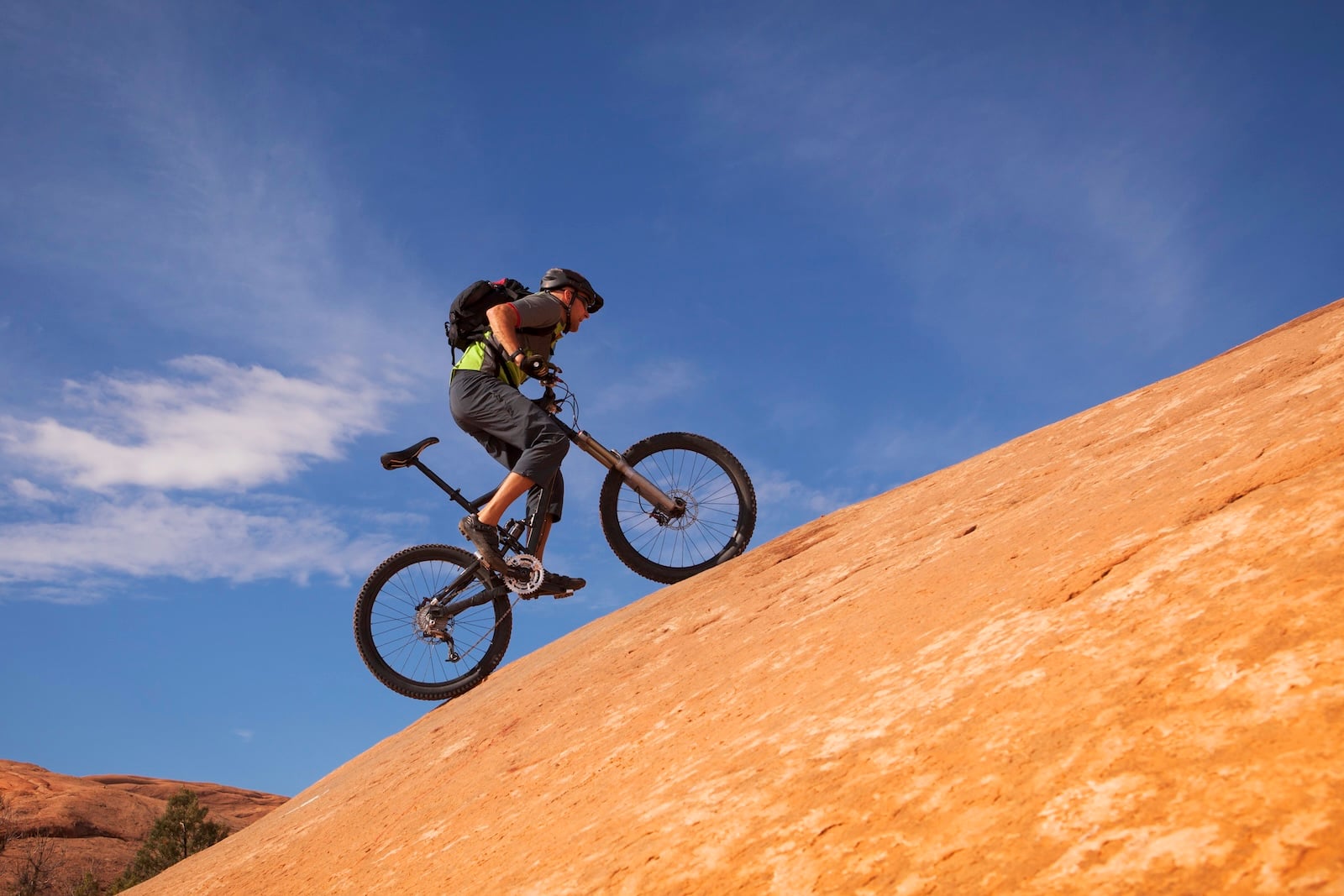 Mountain biking Slickrock trail in Moab.