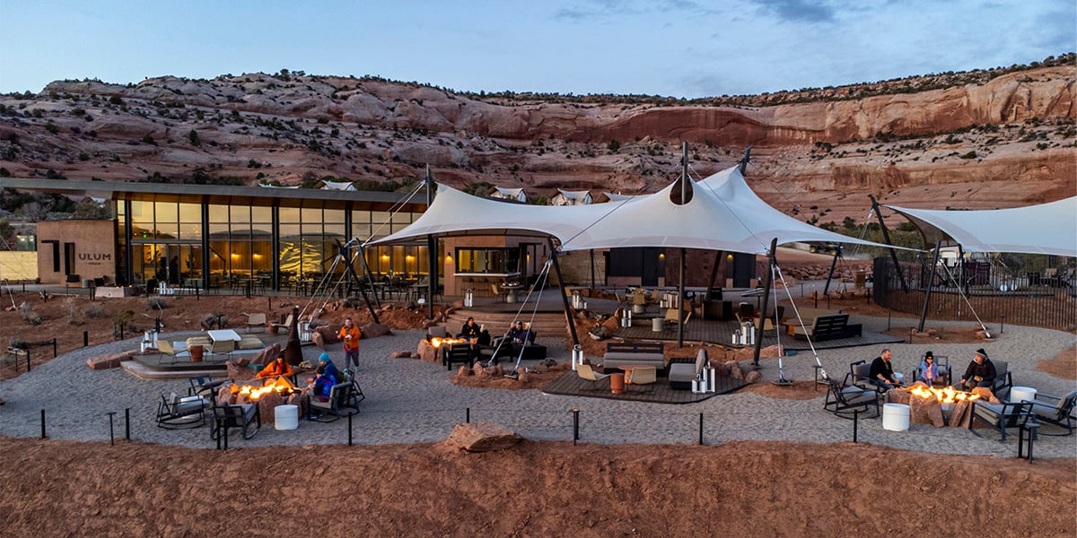 View of ULUM Moab's expansive lobby loungs