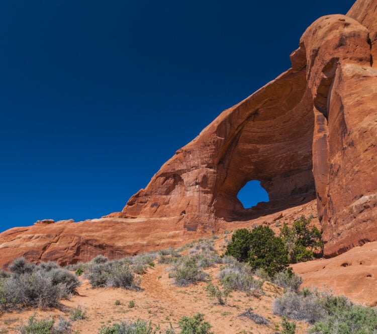 View of Looking Glass Rick right outside of ULUM Moab