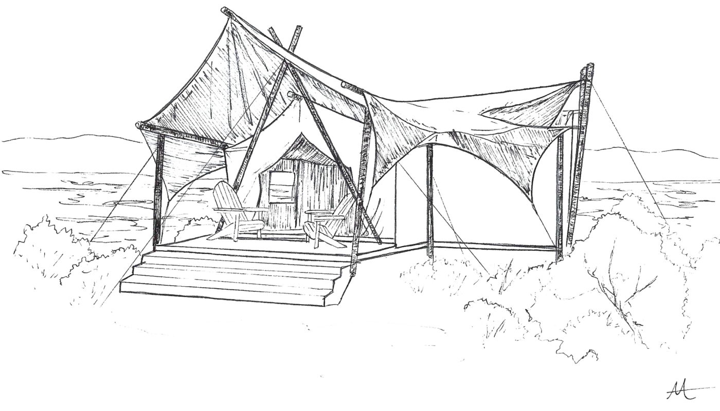 Sketch of Suite Tent at ULUM Moab